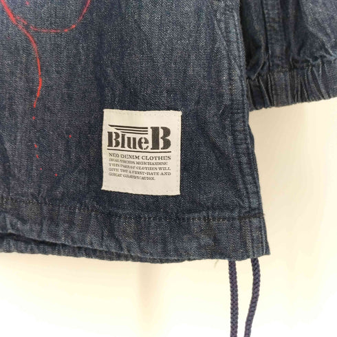 ペイント加工 デニムアノラックパーカー メンズ L
