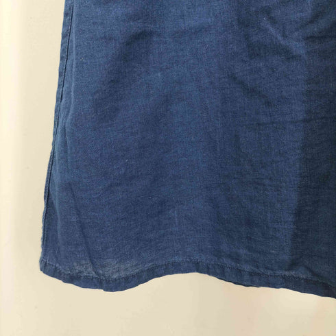 ムジルシリョウヒン 無印良品 綿ボイル インディゴ染め 長袖ワンピース レディース JPN:L