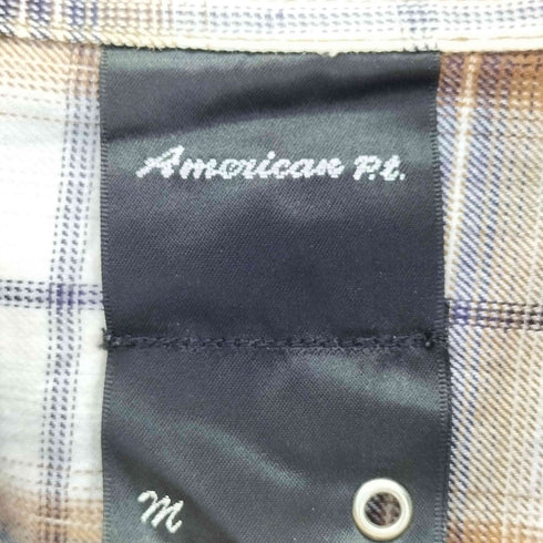 AMERICAN RT オンブレチェック カットオフ ワッペンジップシャツ メンズ M