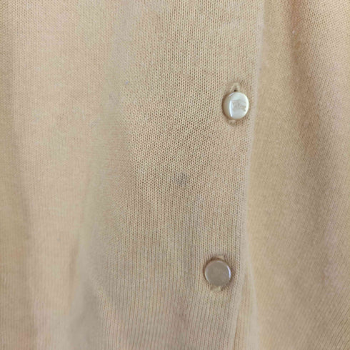 バーバリーブルーレーベル BURBERRY BLUE LABEL 裾ホース刺繍 ノーカラー七分袖コットンカーディガン レディース 38