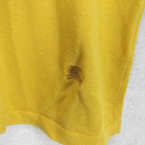 バーバリーブルーレーベル BURBERRY BLUE LABEL 裾ホース刺繍 ノーカラー七分袖コットンカーディガン レディース 38