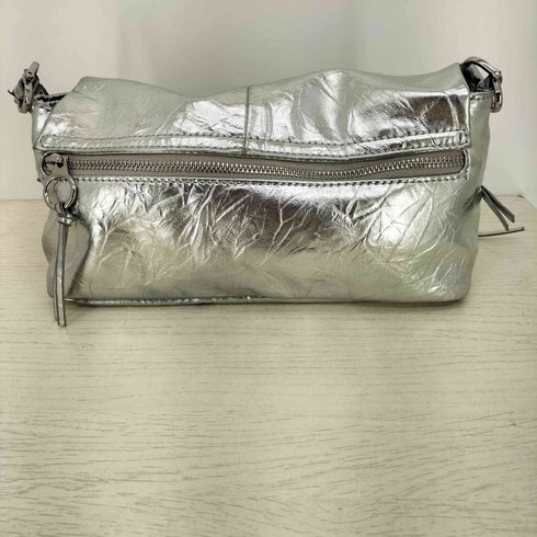 ザラ ZARA メタリック ギャザー ショルダーバッグ レディース M