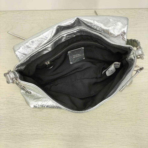 ザラ ZARA メタリック ギャザー ショルダーバッグ レディース M