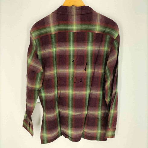 ペニーズタウンクラフト PENNEYS TOWNCRAFT 60S 糸巻タグ オンブレチェック オープンカラーシャツ メンズ import:L 16-16