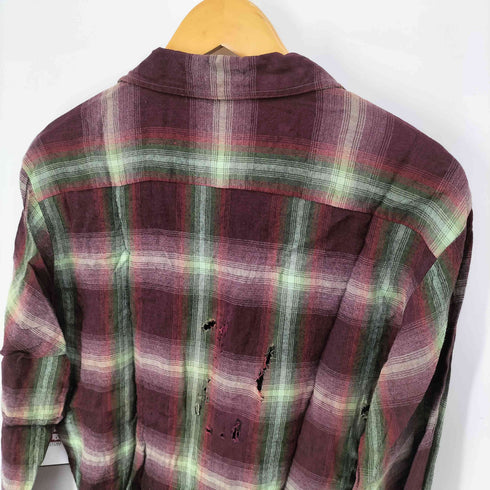 ペニーズタウンクラフト PENNEYS TOWNCRAFT 60S 糸巻タグ オンブレチェック オープンカラーシャツ メンズ import:L 16-16