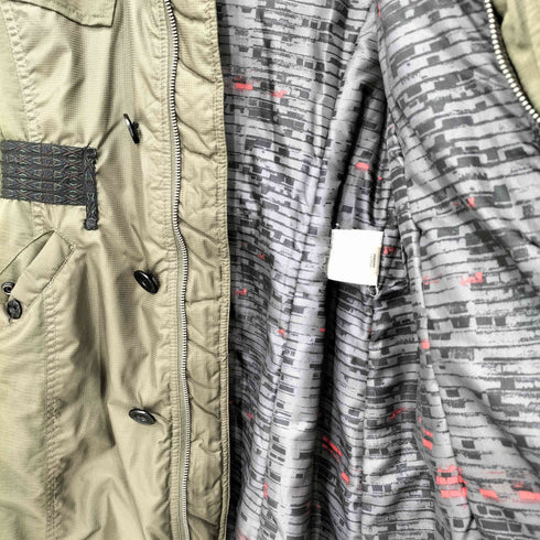ディーゼル DIESEL 00s Y2K マルチポケット フーデッド ナイロン コート メンズ import:XS
