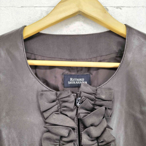 RITSUKO SHIRAHAMA sheep leather シープレザーフリンジデザインベスト レディース 1