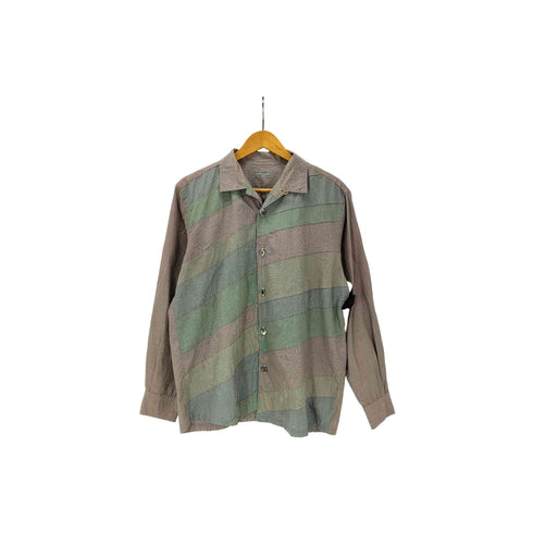 コムデギャルソンオム COMME des GARCONS HOMME AD2001 キューバ期 田中オム パッチワーク 開襟 オープンカラー L/S シャツ メンズ