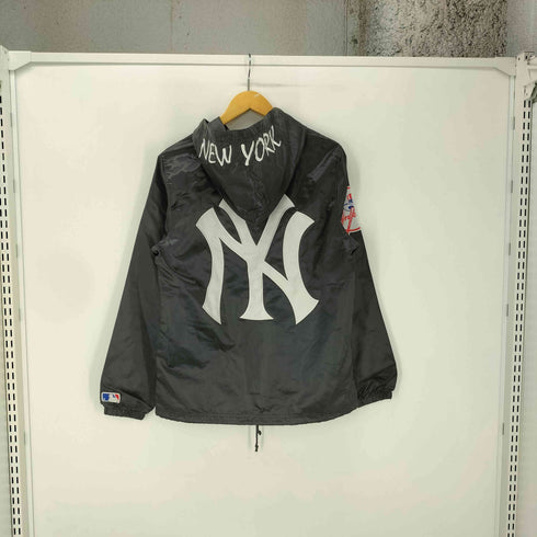 マジェスティックアスレチック Majestic ATHELETIC MLB ベースボール チーム ロゴ 刺繍 ナイロン フーデット バーシティ ジャケット スタジャン メンズ import:L