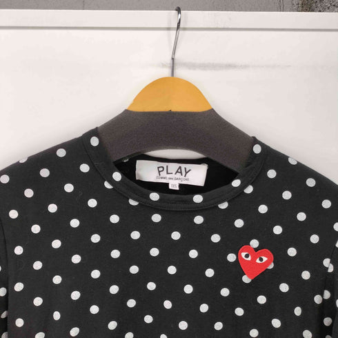 プレイコムデギャルソン PLAY COMME des GARCONS AD2025/7 26SS Polka Dots Long Sleeve T-Shirt With Red Emblem レディース XXS