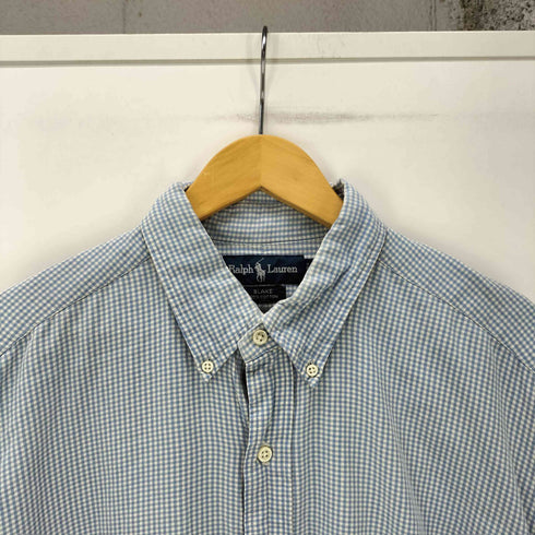 ラルフローレン RALPH LAUREN 90S BLAKE ポニー刺繍 L/S ボタンダウン チェック シャツ メンズ import:XL