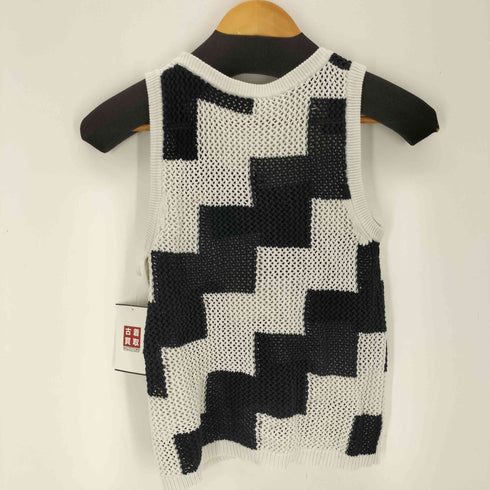 カルヴェン CARVEN ブロックパターンメッシュニットタンクトップ レディース JPN:S