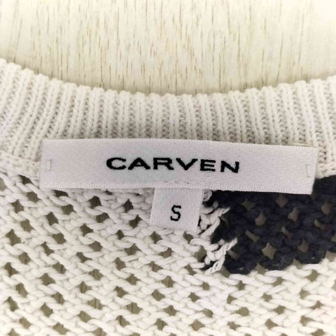 カルヴェン CARVEN ブロックパターンメッシュニットタンクトップ レディース JPN:S