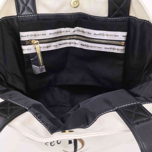 イヴサンローラン Yves Saint Laurent ロゴ刺繍キャンバストートバッグ レディース