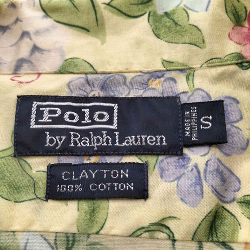 ポロバイラルフローレン Polo by RALPH LAUREN 90S CLAYTON クレイトン 花柄 開襟 オープンカラー S/S コットン アロハ シャツ メンズ import:S