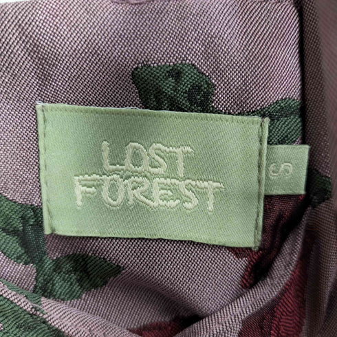 LOST FOREST バラ柄 リボン キャミワンピース レディース import:S