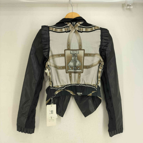 YANGSHAN ラムレザー フリル ジャケット レディース import:S