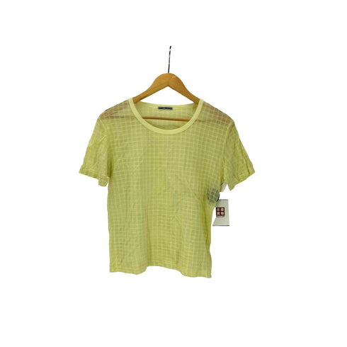 イッセイミヤケ ISSEY MIYAKE 銀タグ ドット柄 総柄 シアー Tシャツ レディース JPN:M