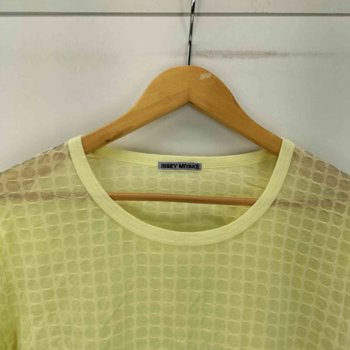 イッセイミヤケ ISSEY MIYAKE 銀タグ ドット柄 総柄 シアー Tシャツ レディース JPN:M