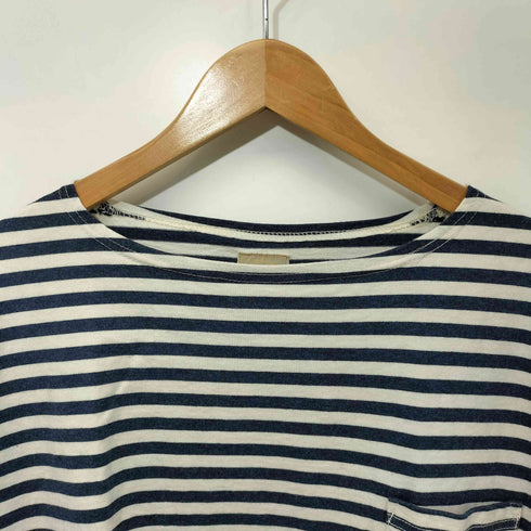 サンカ Sanca ボートネック ルーズフィット ボーダーTシャツ ポケT メンズ JPN:2