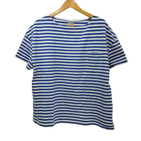 サンカ Sanca ボートネック ルーズフィット ボーダーTシャツ ポケT メンズ JPN:2
