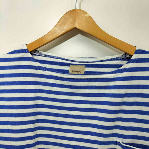 サンカ Sanca ボートネック ルーズフィット ボーダーTシャツ ポケT メンズ JPN:2