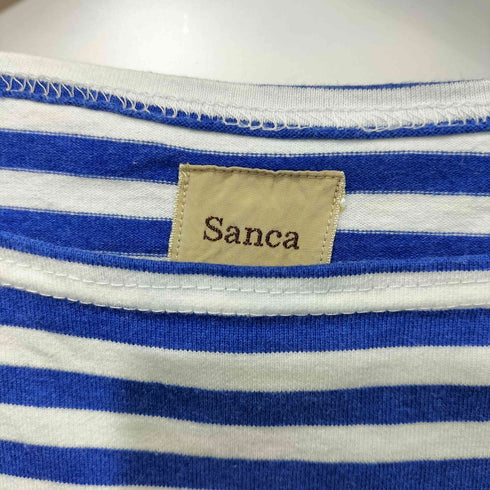 サンカ Sanca ボートネック ルーズフィット ボーダーTシャツ ポケT メンズ JPN:2