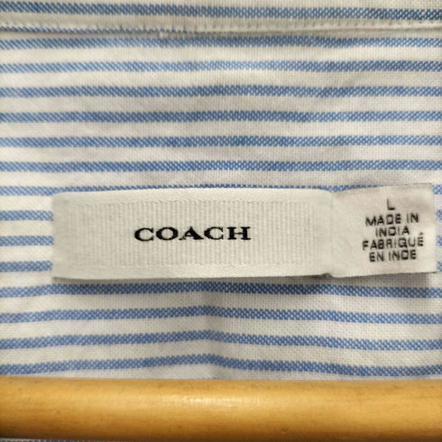 コーチ COACH オックスフォード ストライプ キャンプ シャツ メンズ JPN:L