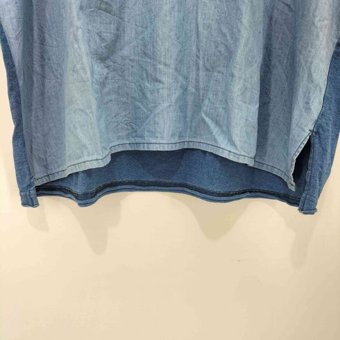 アルテポーベラ ARTE POVERA シャンブレー 切替 ヘンリーネック S/S Tシャツ レディース JPN:M