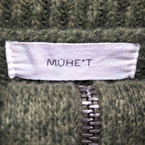 muhet ハーフジップ プルオーバー ニット ポリ メンズ LL