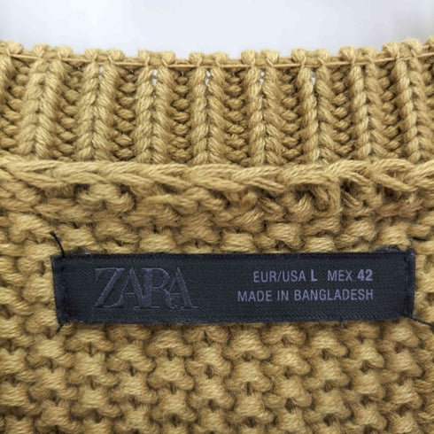 ザラ ZARA ラウンドネック ニット セーター リラックスフィット メンズ import:L
