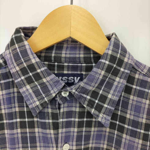 ステューシー Stussy 90s 紺タグ バーバラタグ チェック柄 半袖シャツ メンズ JPN:M