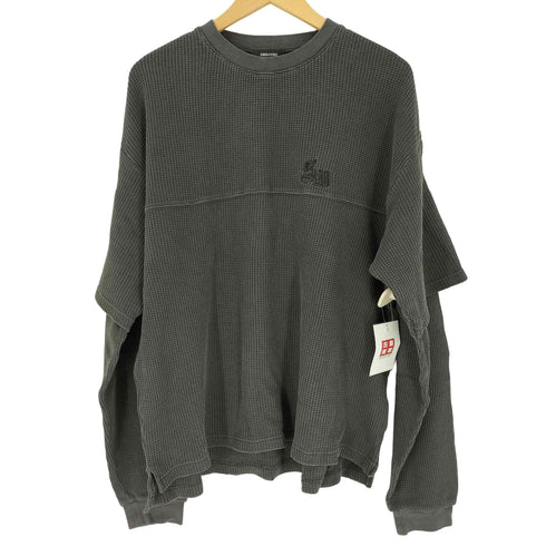 SWAGVIBE ロゴ刺繍 サーマル クルーネック L/S Tシャツ メンズ import:L