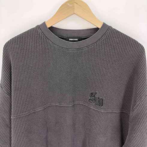 SWAGVIBE ロゴ刺繍 サーマル クルーネック L/S Tシャツ メンズ import:L