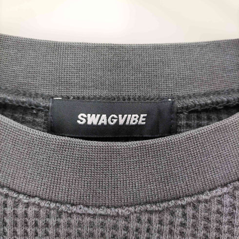 SWAGVIBE ロゴ刺繍 サーマル クルーネック L/S Tシャツ メンズ import:L