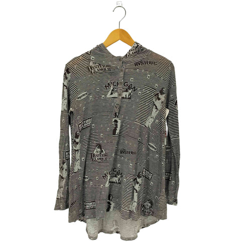 ヒステリックグラマー HYSTERIC GLAMOUR デジタルプリント フーデッド パーカー Y2K レーヨン100 レディース FREE