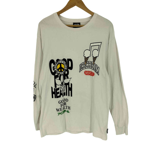 アイスクリーム ICE CREAM STYLE FACTS L/S TEE クルーネック プリント Tシャツ メンズ JPN:XL