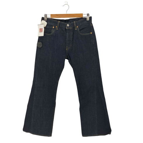 リーバイス Levis 501 ボタン裏5286 革パッチ ボタンフライ リメイク加工 フレアパンツ メンズ W32 L32
