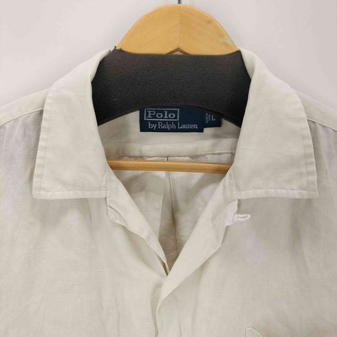 ポロバイラルフローレン Polo by RALPH LAUREN リネンシルク 裾ポニー L/S開襟シャツ メンズ L