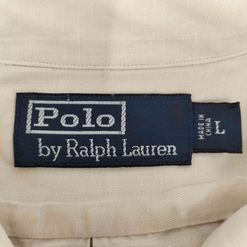 ポロバイラルフローレン Polo by RALPH LAUREN リネンシルク 裾ポニー L/S開襟シャツ メンズ L