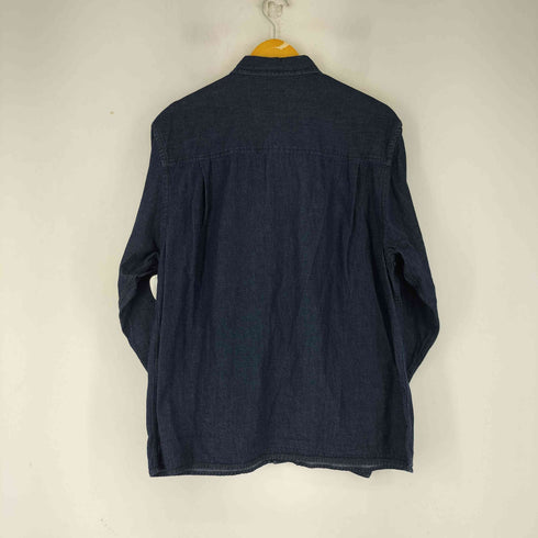 ザラ ZARA インディゴデニム L/S BDシャツ メンズ import:M