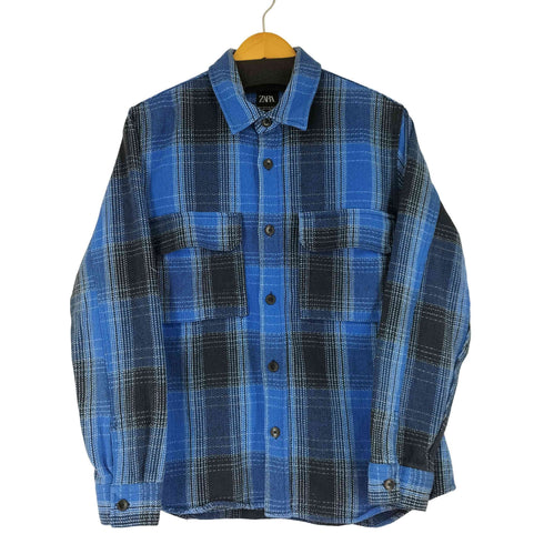 ザラ ZARA フランネルオーバーサイズシャツ メンズ US:40