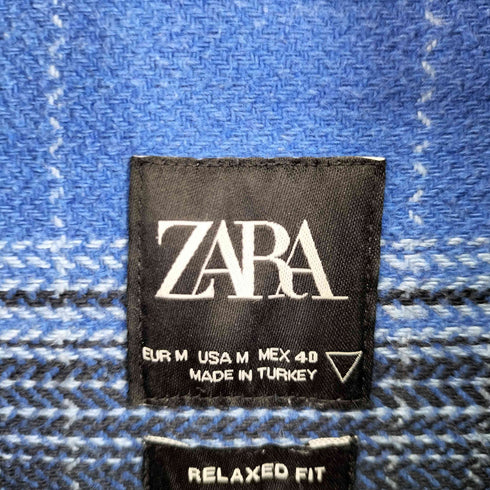 ザラ ZARA フランネルオーバーサイズシャツ メンズ US:40