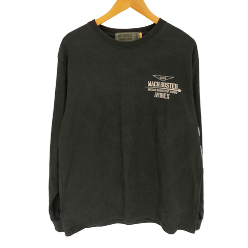 アヴィレックス AVIREX MACH BUSTER T-SHIRT マッチ バスター クルーネック長袖Tシャツ メンズ import:XL
