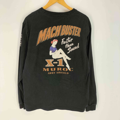 アヴィレックス AVIREX MACH BUSTER T-SHIRT マッチ バスター クルーネック長袖Tシャツ メンズ import:XL