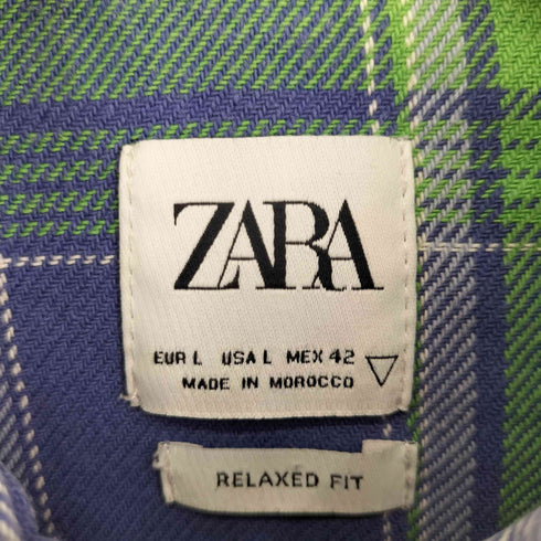ザラ ZARA ライトネルシャツ メンズ import:L