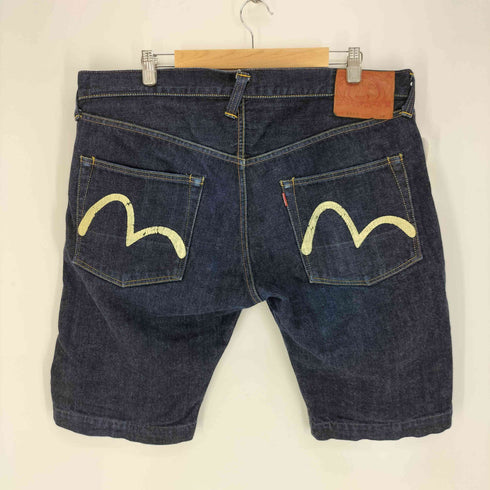 エヴィス EVISU LOT2000 かもめペイント 濃紺 インディゴ ボタンフライ ハーフ デニム パンツ メンズ 38
