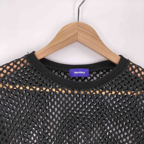 HESTORY メッシュ クルーネック ロングスリーブTシャツ メンズ