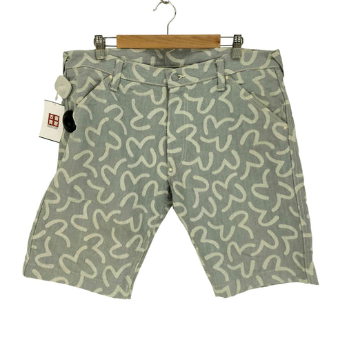 エヴィス EVISU LOT5500 かもめ総柄 ボタンフライ ハーフ デニム パンツ メンズ 40S