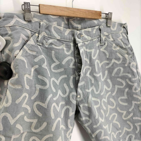 エヴィス EVISU LOT5500 かもめ総柄 ボタンフライ ハーフ デニム パンツ メンズ 40S